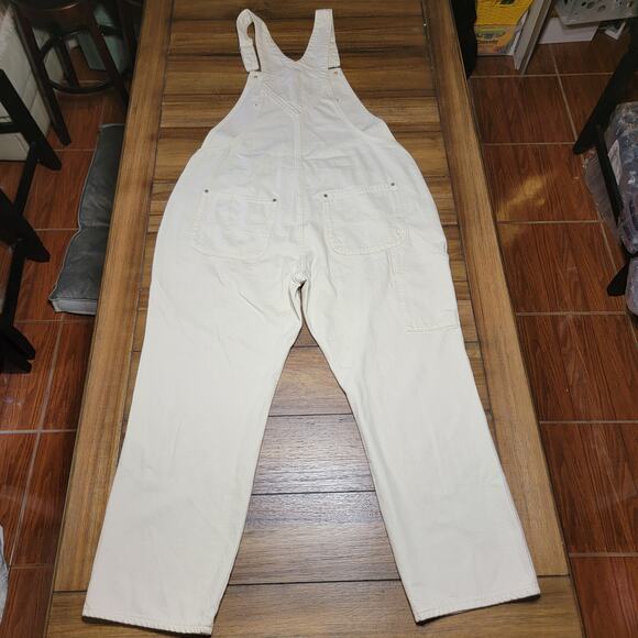 Old Navy Khaki Denim Jeans Overalls  - Size 16 NWT - Picture 3 of 7